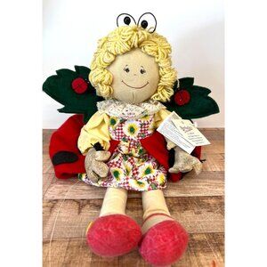 Berkeley Designs 1990-97 Ladybug Doll With Sunflower Dress & Red Felt Cape 3+